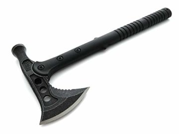 KOSxBO® Profi Tomahawk Camping-Axt Kriegs-Beil Schwarz Outdoor Survival Hammer Werkzeug Ausrüstung im Set mit Gürtelholster - BEIL TOMAHAWK - 3