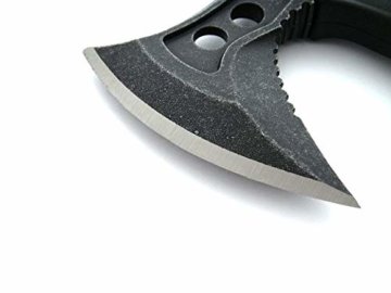 KOSxBO® Profi Tomahawk Camping-Axt Kriegs-Beil Schwarz Outdoor Survival Hammer Werkzeug Ausrüstung im Set mit Gürtelholster - BEIL TOMAHAWK - 4