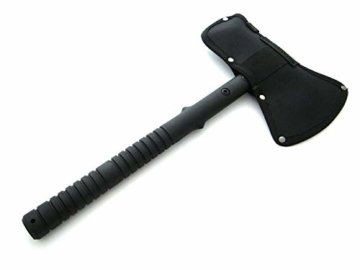 KOSxBO® Profi Tomahawk Camping-Axt Kriegs-Beil Schwarz Outdoor Survival Hammer Werkzeug Ausrüstung im Set mit Gürtelholster - BEIL TOMAHAWK - 6