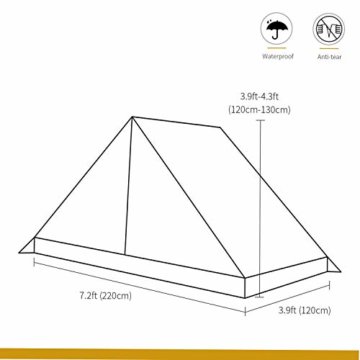 OneTigris Tangram UL Doppelzelt Easy Setup Shelter Zelt 3 Jahreszeiten |MEHRWEG Verpackung - 5